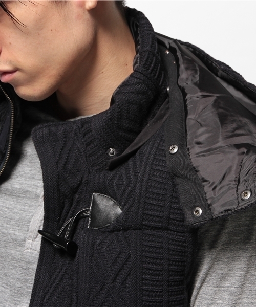 CIAOPANIC TYPY(チャオパニックティピー)の「【CIAOPANICTYPY】ケーブルニット中綿フードベスト(その他アウター・メンズ・ネイビー/キャメル・LARGE/MEDIUM/SMALL)」の10枚目の写真