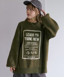 w closet | ロゴプリントニットプルオーバー(ニット/セーター)