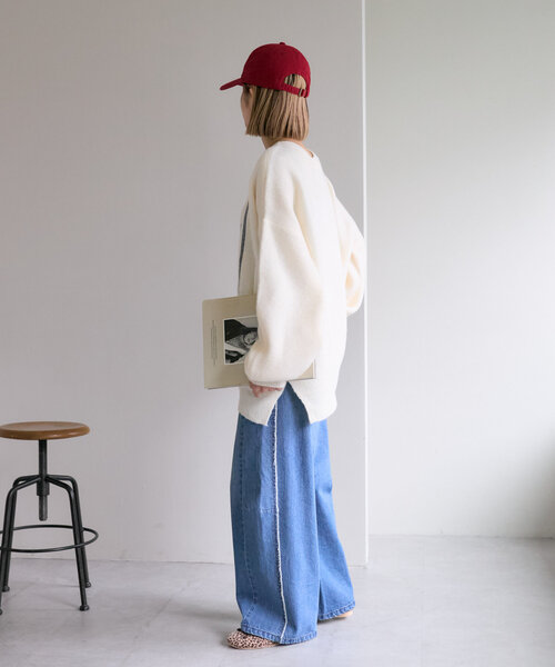 w closet（ダブルクローゼット）の「【2WAY】BIGロゴニット（ニット/セーター・レディース・グリーン/アイボリー/ネイビー・FREE）」の8枚目の写真