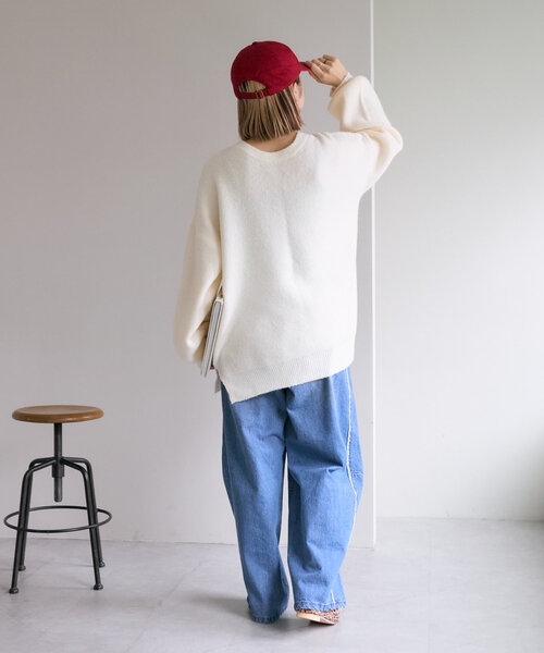 w closet（ダブルクローゼット）の「【2WAY】BIGロゴニット（ニット/セーター・レディース・グリーン/アイボリー/ネイビー・FREE）」の9枚目の写真