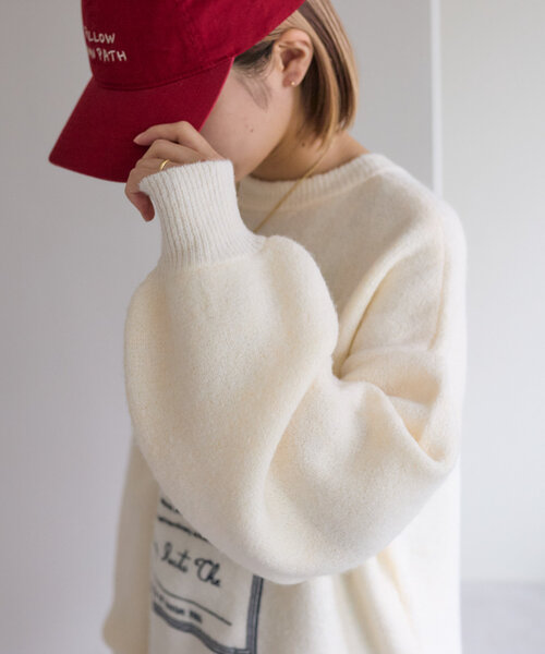 w closet（ダブルクローゼット）の「【2WAY】BIGロゴニット（ニット/セーター・レディース・グリーン/アイボリー/ネイビー・FREE）」の10枚目の写真