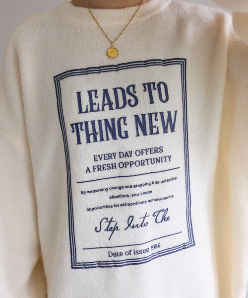 w closet（ダブルクローゼット）の「【2WAY】BIGロゴニット（ニット/セーター・レディース・グリーン/アイボリー/ネイビー・FREE）」の11枚目の写真