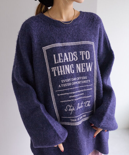 w closet（ダブルクローゼット）の「【2WAY】BIGロゴニット（ニット/セーター・レディース・グリーン/アイボリー/ネイビー・FREE）」の17枚目の写真