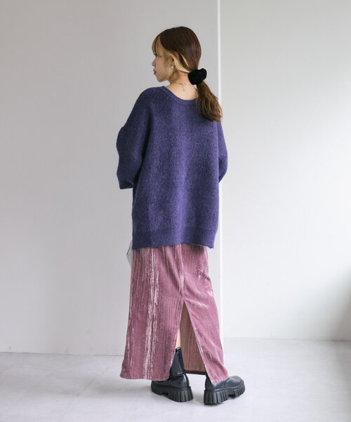 w closet（ダブルクローゼット）の「【2WAY】BIGロゴニット（ニット/セーター・レディース・グリーン/アイボリー/ネイビー・FREE）」の20枚目の写真