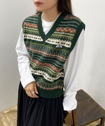 GEVACO | 【GEVACO/ゲバコ】フェアアイル Vネックニットベスト(ベスト)
