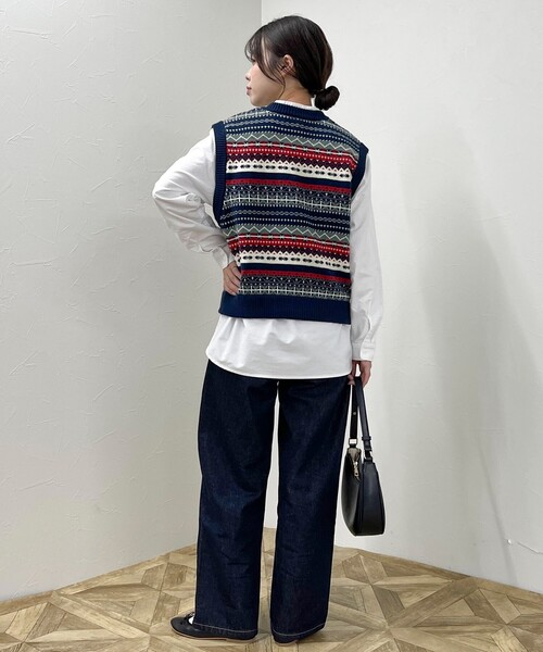 GEVACO（ゲバコ）の「【GEVACO/ゲバコ】フェアアイル Vネックニットベスト（ベスト・レディース・ブルー系その他/グリーン系その他/ベージュ系その他・38）」の5枚目の写真