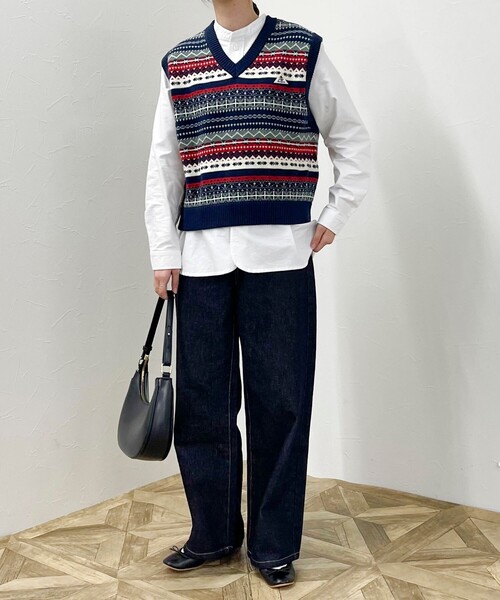 GEVACO（ゲバコ）の「【GEVACO/ゲバコ】フェアアイル Vネックニットベスト（ベスト・レディース・ブルー系その他/グリーン系その他/ベージュ系その他・38）」の6枚目の写真