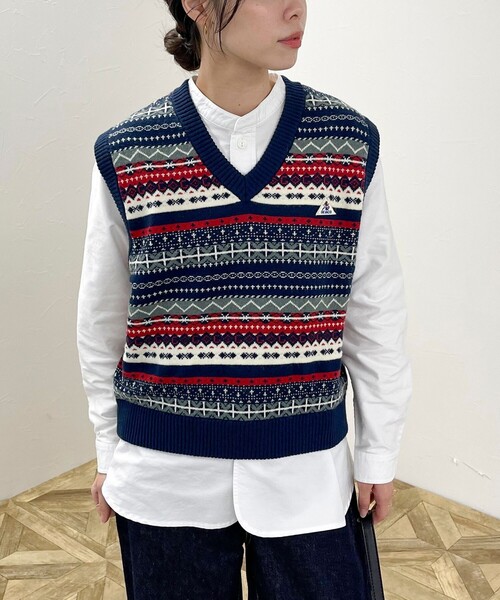 GEVACO（ゲバコ）の「【GEVACO/ゲバコ】フェアアイル Vネックニットベスト（ベスト・レディース・ブルー系その他/グリーン系その他/ベージュ系その他・38）」の11枚目の写真