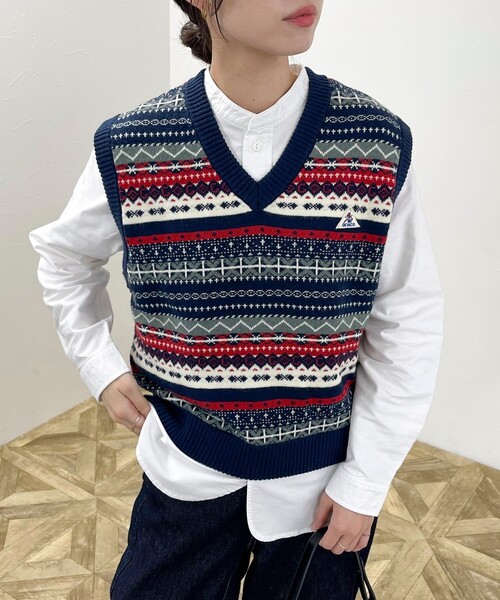 GEVACO（ゲバコ）の「【GEVACO/ゲバコ】フェアアイル Vネックニットベスト（ベスト・レディース・ブルー系その他/グリーン系その他/ベージュ系その他・38）」の12枚目の写真