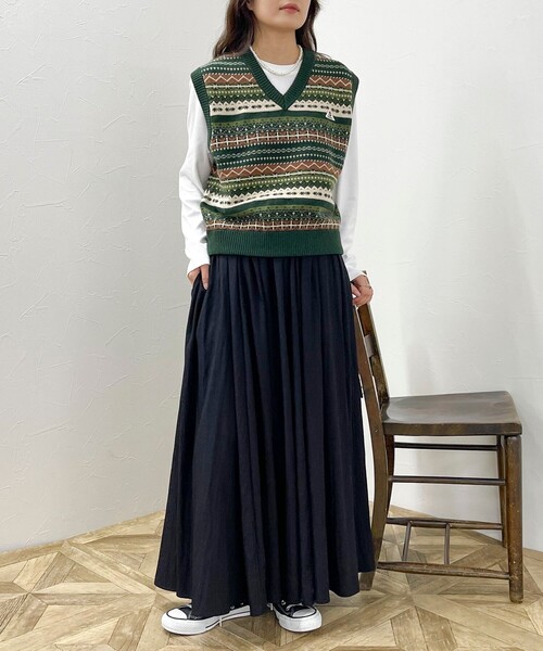 GEVACO（ゲバコ）の「【GEVACO/ゲバコ】フェアアイル Vネックニットベスト（ベスト・レディース・ブルー系その他/グリーン系その他/ベージュ系その他・38）」の16枚目の写真