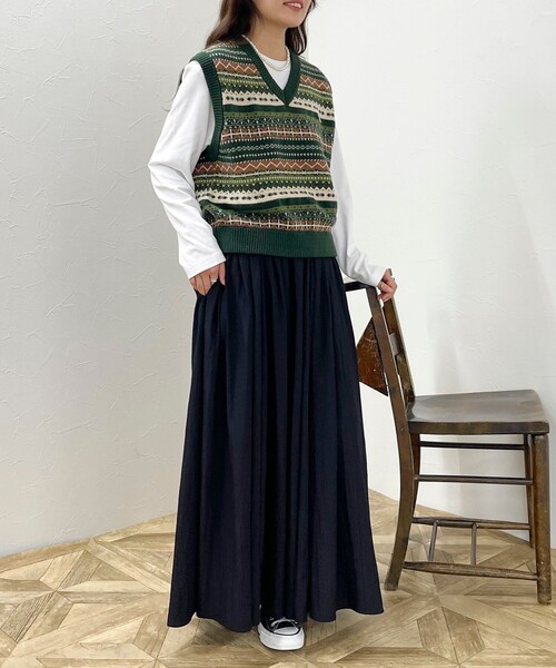 GEVACO（ゲバコ）の「【GEVACO/ゲバコ】フェアアイル Vネックニットベスト（ベスト・レディース・ブルー系その他/グリーン系その他/ベージュ系その他・38）」の17枚目の写真