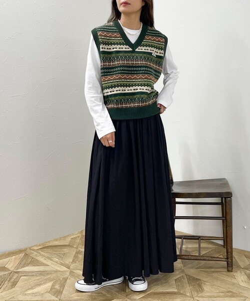 GEVACO（ゲバコ）の「【GEVACO/ゲバコ】フェアアイル Vネックニットベスト（ベスト・レディース・ブルー系その他/グリーン系その他/ベージュ系その他・38）」の18枚目の写真