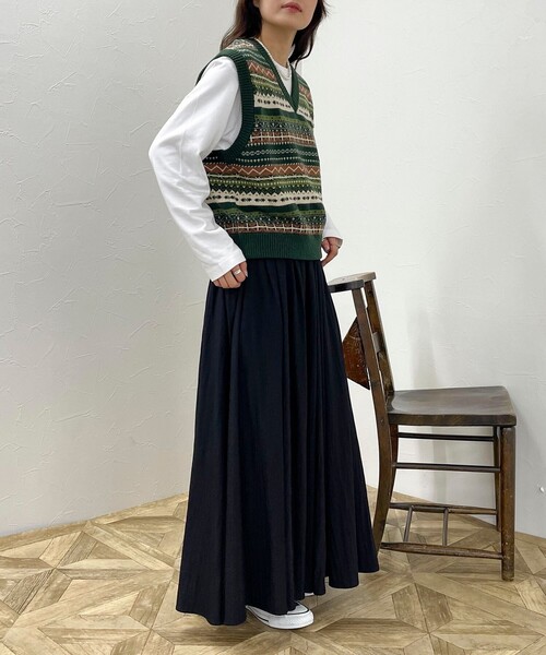 GEVACO（ゲバコ）の「【GEVACO/ゲバコ】フェアアイル Vネックニットベスト（ベスト・レディース・ブルー系その他/グリーン系その他/ベージュ系その他・38）」の19枚目の写真