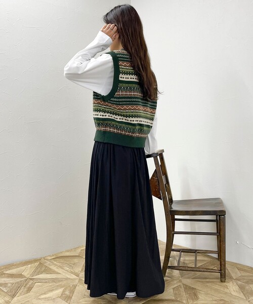 GEVACO（ゲバコ）の「【GEVACO/ゲバコ】フェアアイル Vネックニットベスト（ベスト・レディース・ブルー系その他/グリーン系その他/ベージュ系その他・38）」の20枚目の写真