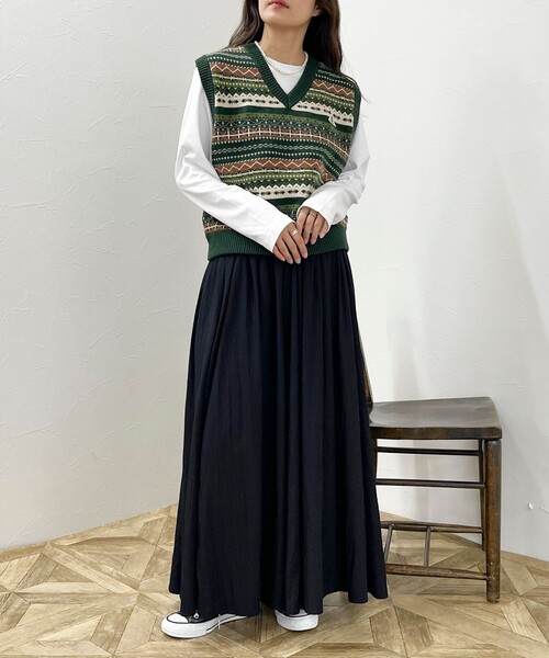 GEVACO（ゲバコ）の「【GEVACO/ゲバコ】フェアアイル Vネックニットベスト（ベスト・レディース・ブルー系その他/グリーン系その他/ベージュ系その他・38）」の21枚目の写真