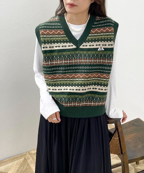 GEVACO（ゲバコ）の「【GEVACO/ゲバコ】フェアアイル Vネックニットベスト（ベスト・レディース・ブルー系その他/グリーン系その他/ベージュ系その他・38）」の22枚目の写真