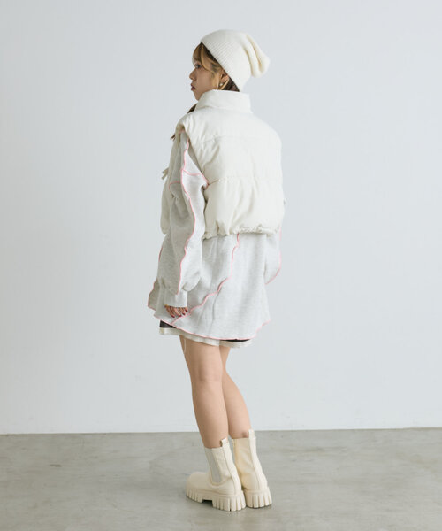 w closet(ダブルクローゼット)の「リボン中綿ベスト(ベスト・レディース・ブラウン/ブラック/アイボリー・FREE)」の10枚目の写真