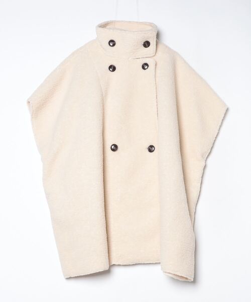 リバーシブル　ムートン　ポンチョ　フード付き セール】リバーシブルフェイクムートンポンチョ（ポンチョ