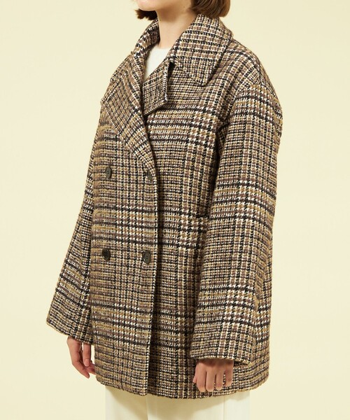 MACKINTOSH PHILOSOPHY（ﾏｯｷﾝﾄｯｼｭ ﾌｨﾛｿﾌｨｰ）の「【Elland(エランド)】ダブルブレストコート（ピーコート・レディース・ブラウン・36/38）」の4枚目の写真