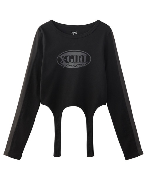 OVAL LOGO GARTER L/S TOP（Tシャツ/カットソー）｜X-girl（エックスガール）