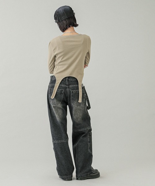 OVAL LOGO GARTER L/S TOP（Tシャツ/カットソー）｜X-girl（エックスガール）