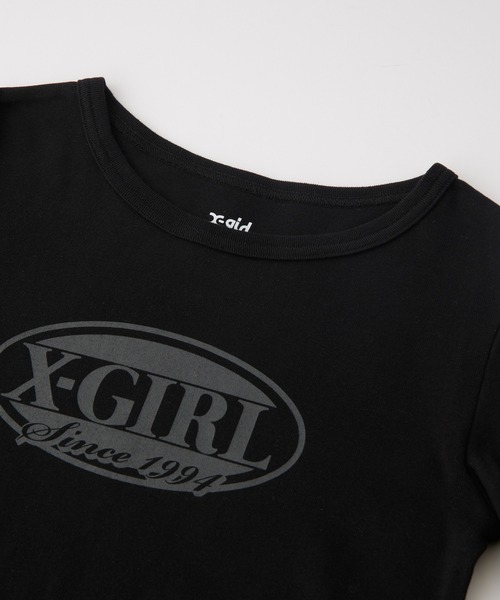 OVAL LOGO GARTER L/S TOP（Tシャツ/カットソー）｜X-girl（エックスガール）