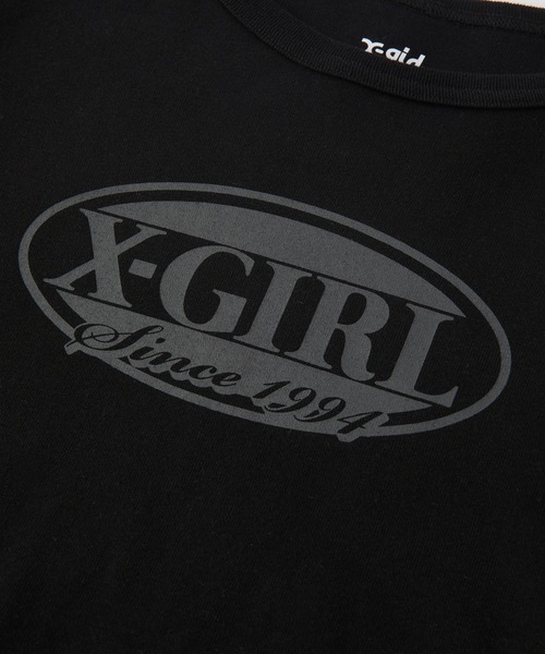 OVAL LOGO GARTER L/S TOP（Tシャツ/カットソー）｜X-girl（エックスガール）