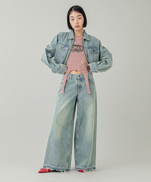 OVAL LOGO GARTER L/S TOP（Tシャツ/カットソー）｜X-girl（エックスガール）