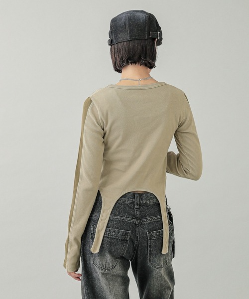 OVAL LOGO GARTER L/S TOP（Tシャツ/カットソー）｜X-girl（エックスガール）