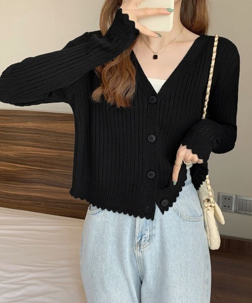 Miniministore(ミニミニストア)の「ニットカーディガン レディース 羽織り(カーディガン/ボレロ・レディース・パープル/ホワイト/ブラック/ブルー・FREE)」の3枚目の写真