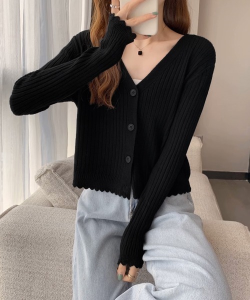 Miniministore(ミニミニストア)の「ニットカーディガン レディース 羽織り(カーディガン/ボレロ・レディース・パープル/ホワイト/ブラック/ブルー・FREE)」の6枚目の写真