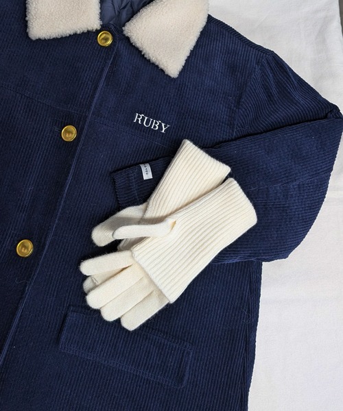 RUBY AND YOU（ルビーアンドユー）の「［select］2WAYグローブ（手袋・レディース・ブルー/ベージュ/アイボリー・FREE）」の2枚目の写真