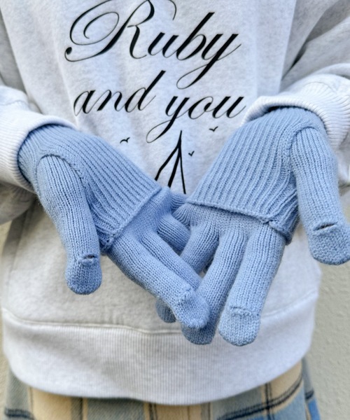 RUBY AND YOU（ルビーアンドユー）の「［select］2WAYグローブ（手袋・レディース・ブルー/ベージュ/アイボリー・FREE）」の17枚目の写真