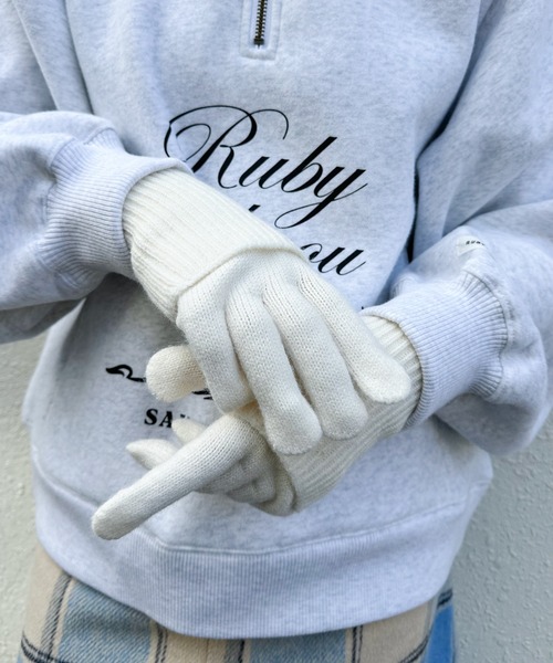 RUBY AND YOU（ルビーアンドユー）の「［select］2WAYグローブ（手袋・レディース・ブルー/ベージュ/アイボリー・FREE）」の8枚目の写真