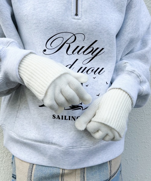 RUBY AND YOU（ルビーアンドユー）の「［select］2WAYグローブ（手袋・レディース・ブルー/ベージュ/アイボリー・FREE）」の9枚目の写真
