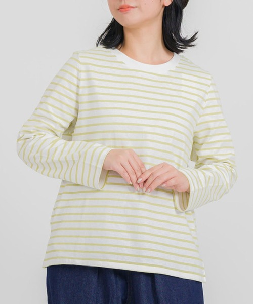 attiree(アティレー)の「ボーダープレーン長袖プルオーバー(Tシャツ/カットソー・レディース・ブルー/ブラック/イエロー/パープル・FREE)」の2枚目の写真