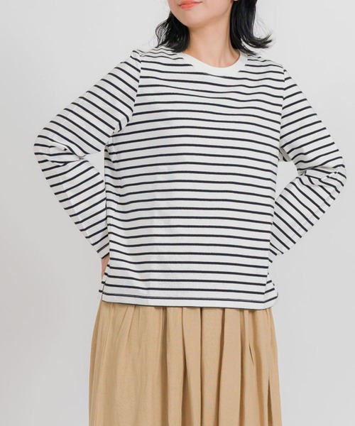 attiree(アティレー)の「ボーダープレーン長袖プルオーバー(Tシャツ/カットソー・レディース・ブルー/ブラック/イエロー/パープル・FREE)」の5枚目の写真