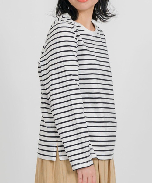 attiree(アティレー)の「ボーダープレーン長袖プルオーバー(Tシャツ/カットソー・レディース・ブルー/ブラック/イエロー/パープル・FREE)」の6枚目の写真