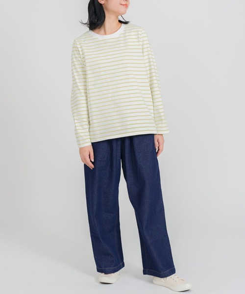 attiree(アティレー)の「ボーダープレーン長袖プルオーバー(Tシャツ/カットソー・レディース・ブルー/ブラック/イエロー/パープル・FREE)」の21枚目の写真