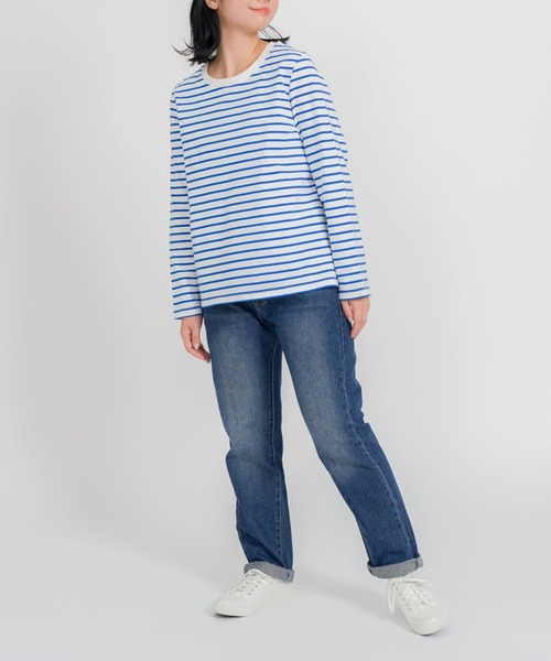 attiree(アティレー)の「ボーダープレーン長袖プルオーバー(Tシャツ/カットソー・レディース・ブルー/ブラック/イエロー/パープル・FREE)」の12枚目の写真