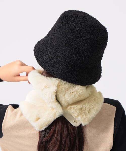 WOMEN〉フリース裏付き フェイクファー ネックウォーマー（ネック