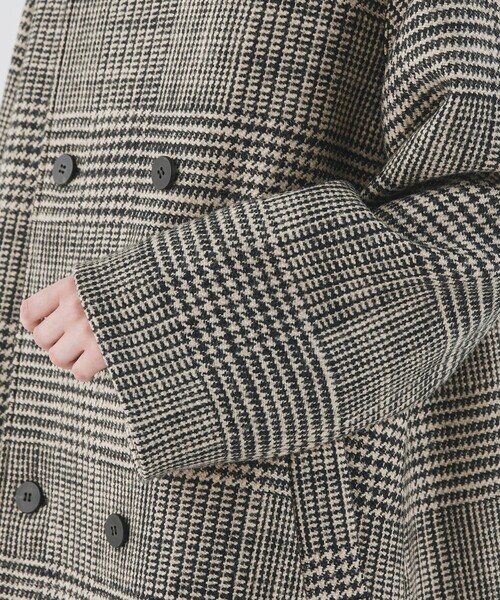 グレナカートチェック カラーレストレンチロングコート（ノーカラー