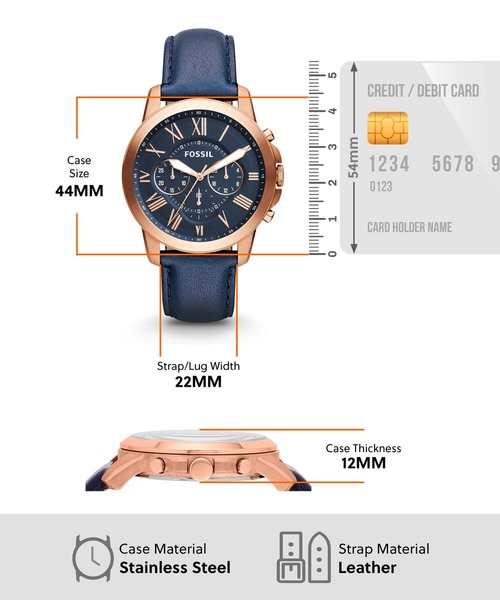 FOSSIL(フォッシル)の「フォッシル 腕時計 メンズ アナログ レザー FS4835(アナログ腕時計・メンズ・ブルー・FREE)」の7枚目の写真