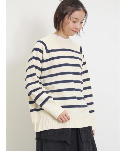 Samansa Mos2（サマンサ モスモス）の「ボーダー2WAYカーディガン