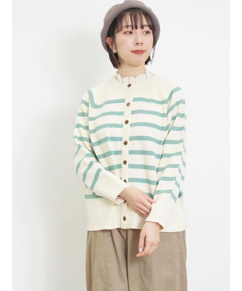 Samansa Mos2（サマンサ モスモス）の「ボーダー2WAYカーディガン