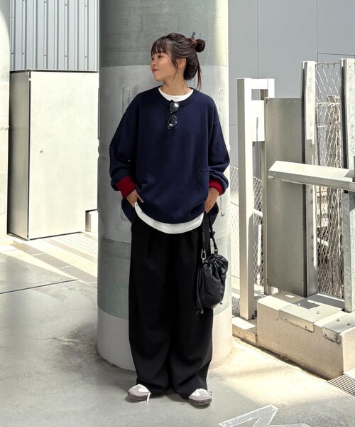 セール】【洗えるニット】ユニセックスビックシルエットロンTeeライク