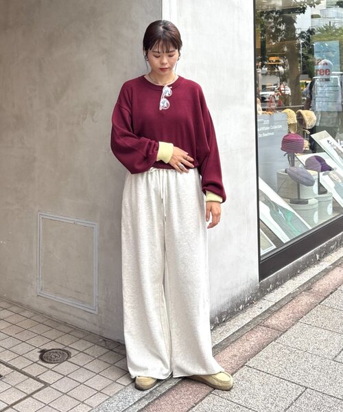 セール】【洗えるニット】ユニセックスビックシルエットロンTeeライク