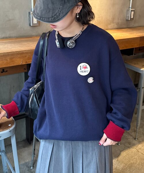 セール】【洗えるニット】ユニセックスビックシルエットロンTeeライク