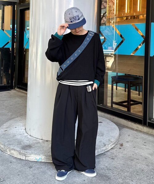 セール】【洗えるニット】ユニセックスビックシルエットロンTeeライク