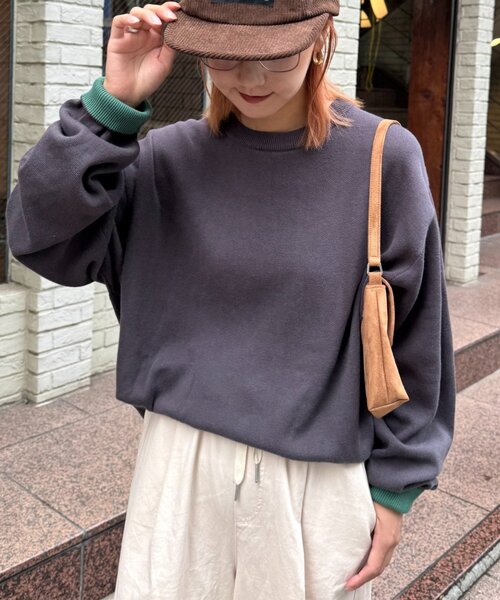 セール】【洗えるニット】ユニセックスビックシルエットロンTeeライク